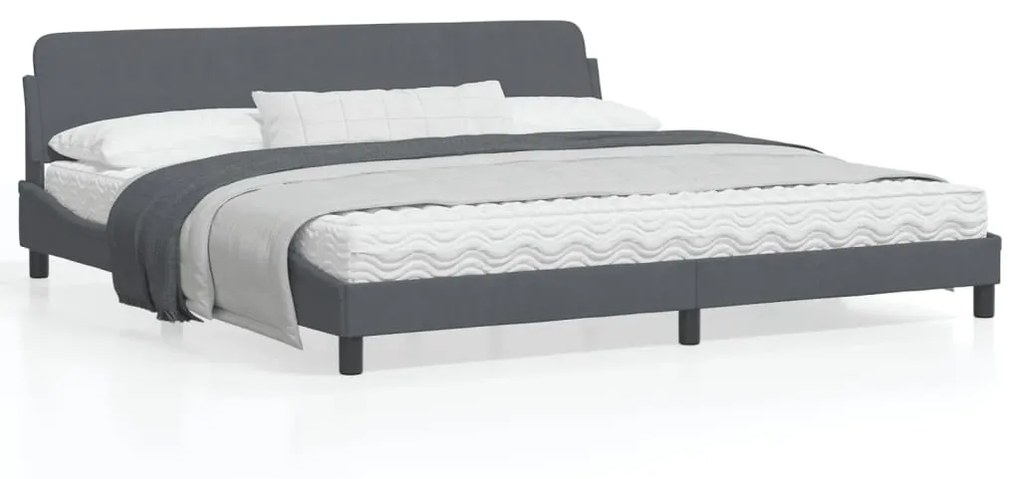 vidaXL Estrutura de cama sem colchão 200x200 cm veludo cinzento-escuro