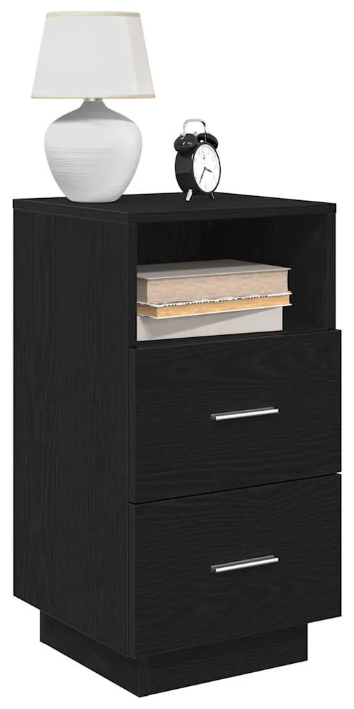 Mesa de cabeceira com 2 gavetas 36x36x68 cm preto