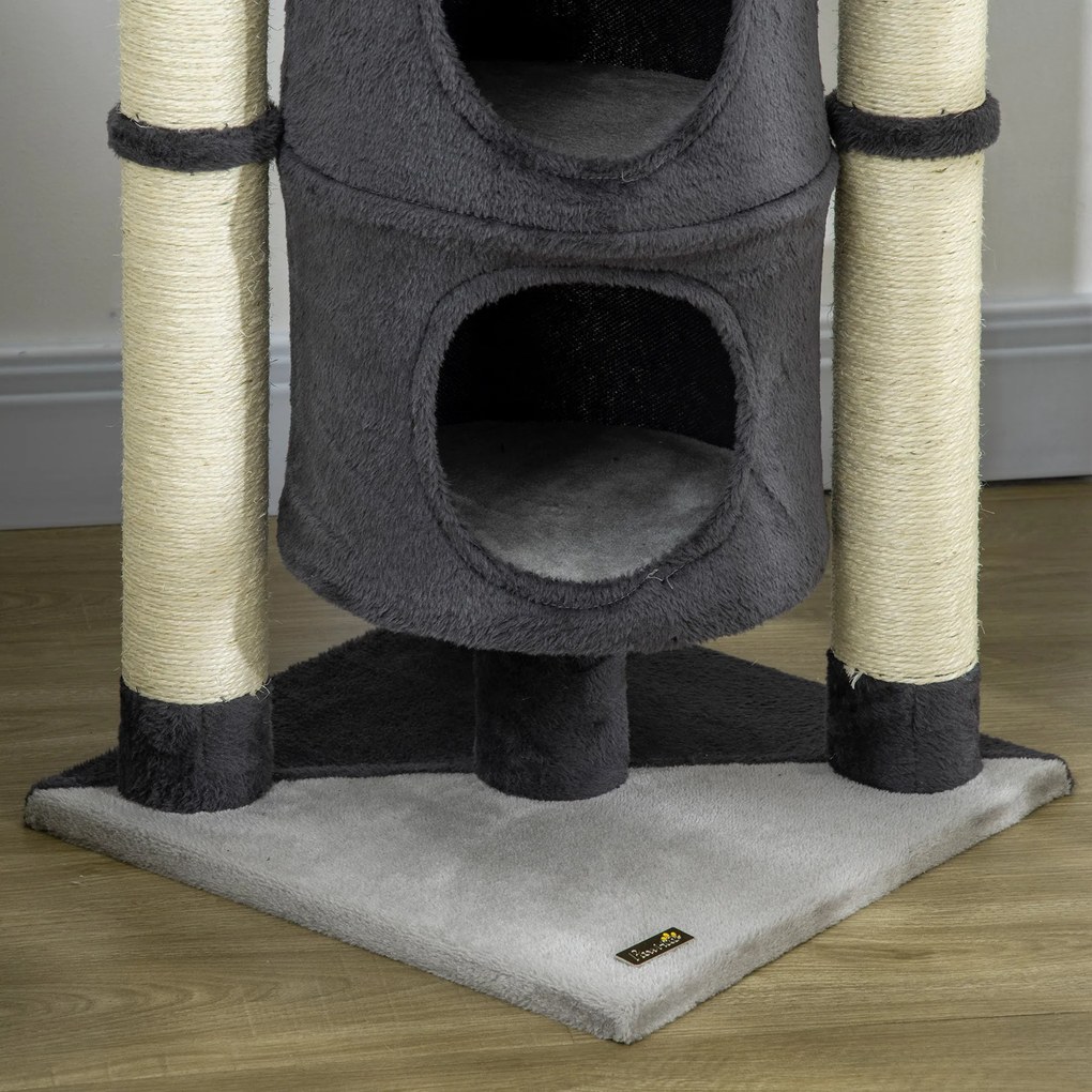 PawHut Árvore Arranhador para Gatos 114cm Barril Arranhador para Gatos