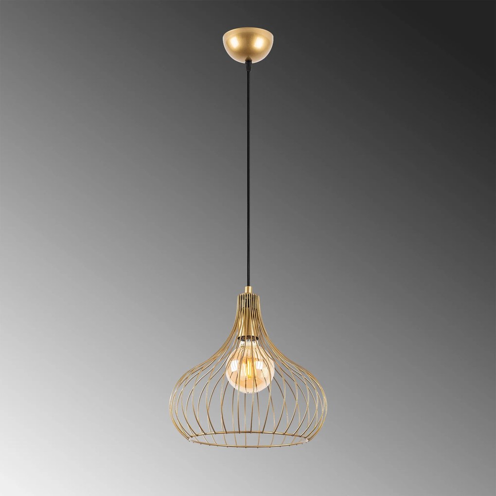 Candeeiro de Teto Teldamla – Dourado Brilhante – 22 x 22 x 120 cm