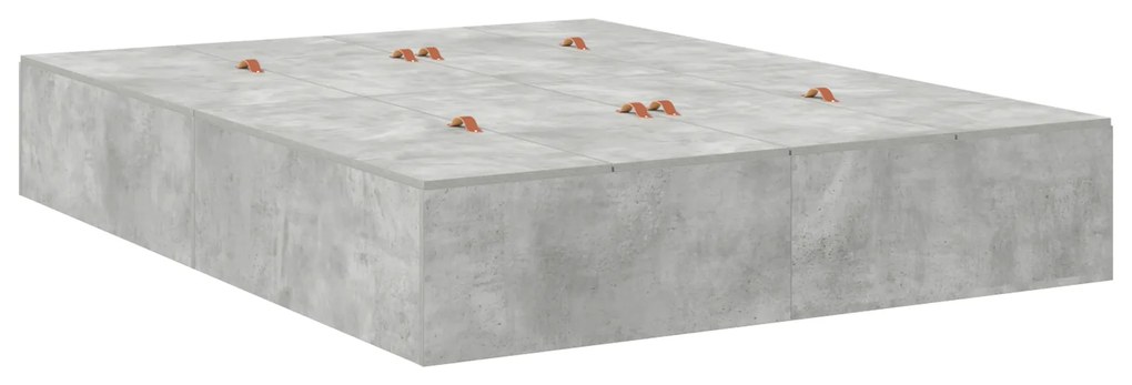 Estrutura da Cama de Armazenamento vidaXL Cinza Concreto 140x190 cm