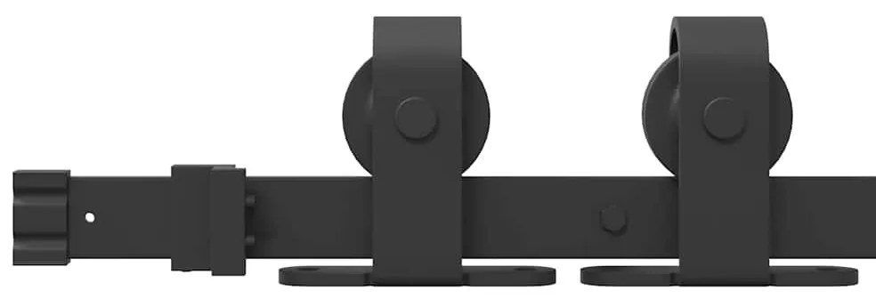 Kit de ferragens para porta deslizante 183 cm aço preto