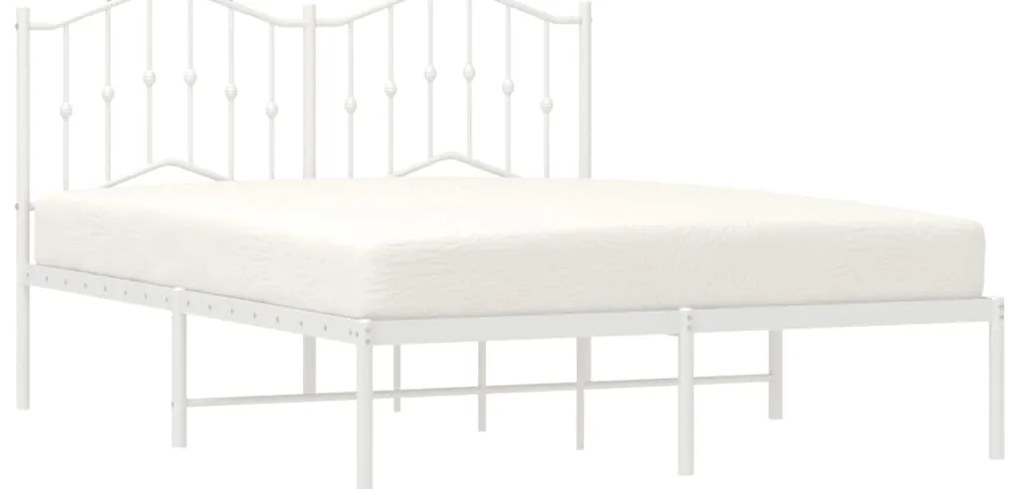Estrutura de cama com cabeceira 140x200 cm metal branco