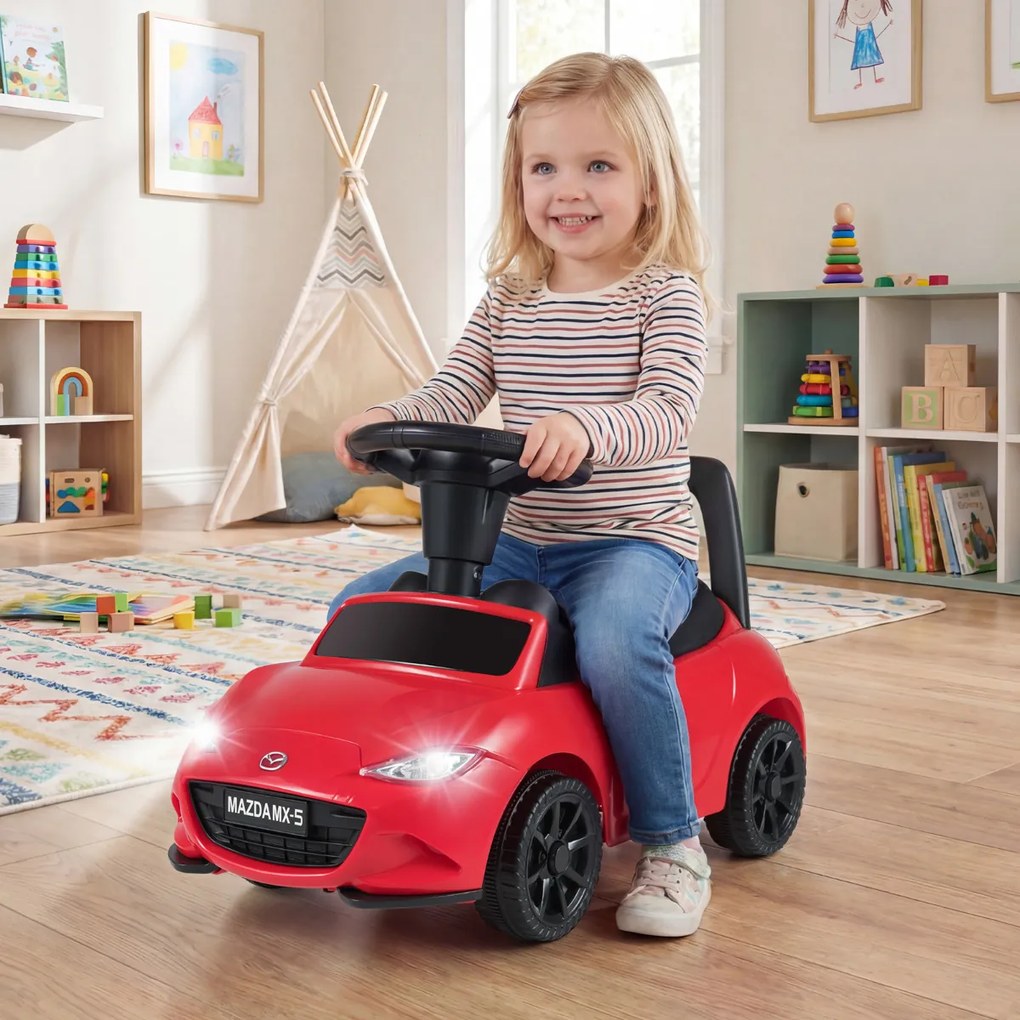 Carro de empurrar para crianças – Brinquedo deslizante com design de apoio no chão e espaço de arrumação – Carro para sentar e deslizar para trás – Ve