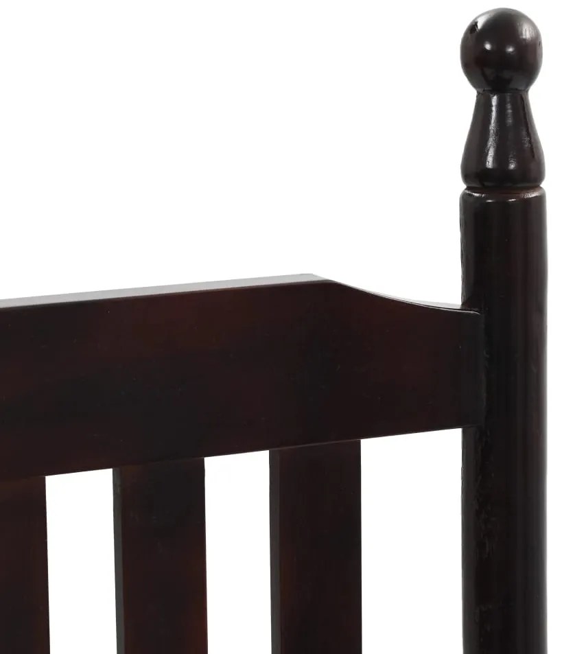 Cadeira de baloiço com assento curvo madeira de álamo castanho