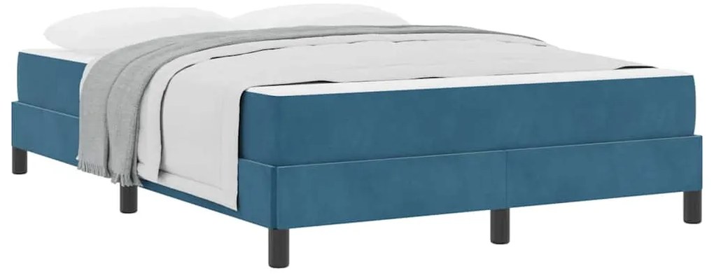 Cama box spring com colchão Azul Escuro 140 x 200 cm Veludo