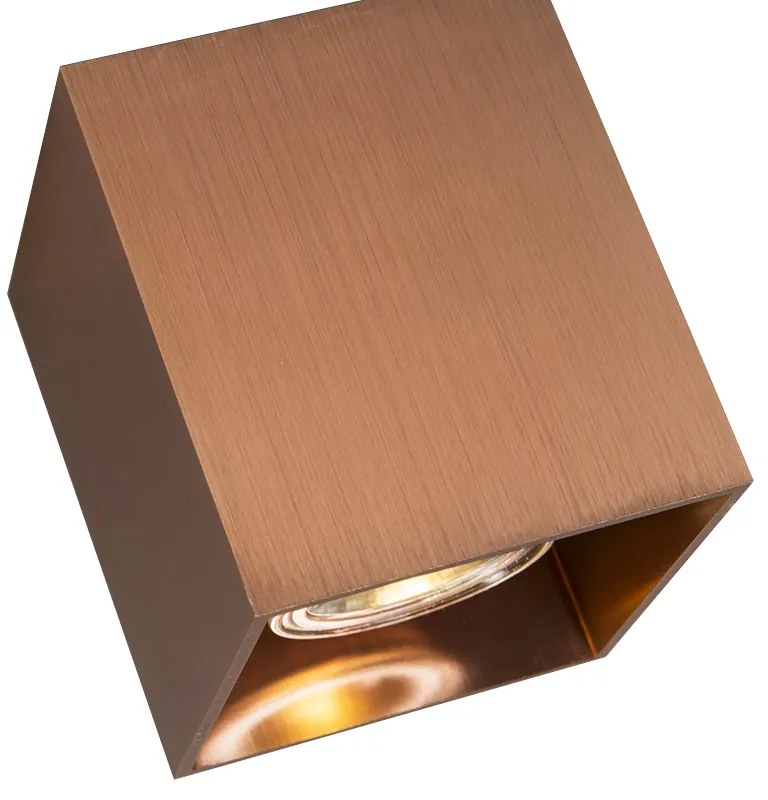 Foco de embutir de design quadrado cobre GU10 50mm - Qubo 1 Design,Moderno