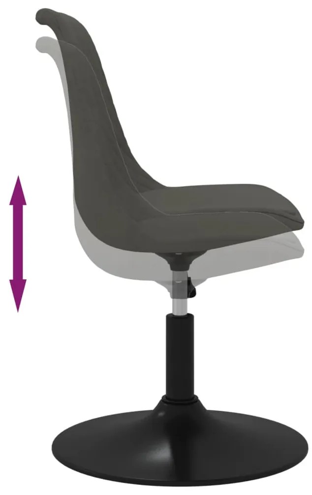 Cadeiras de jantar giratórias 4 pcs veludo cinzento-escuro