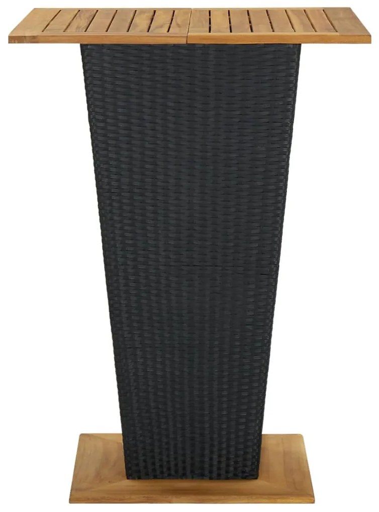 9 pcs conjunto de bar p/ jardim c/ almofadões vime PE preto