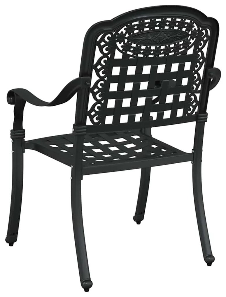 Cadeiras de Jardim vidaXL 2 unidades Preto Alumínio Fundido