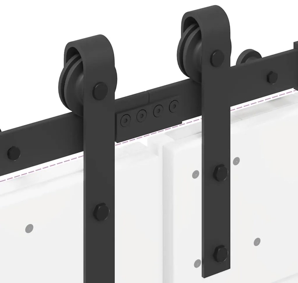 Kit de ferragens para porta deslizante 400 cm aço preto