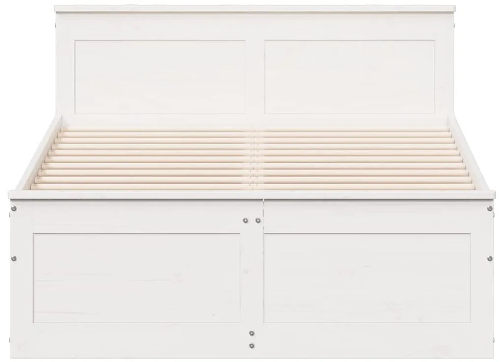 Cama sem colchão com cabeceira 120x190 cm pinho maciço branco