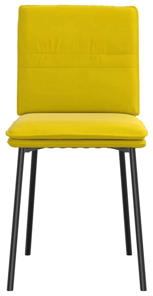 Cadeiras de jantar 2 pcs veludo amarelo