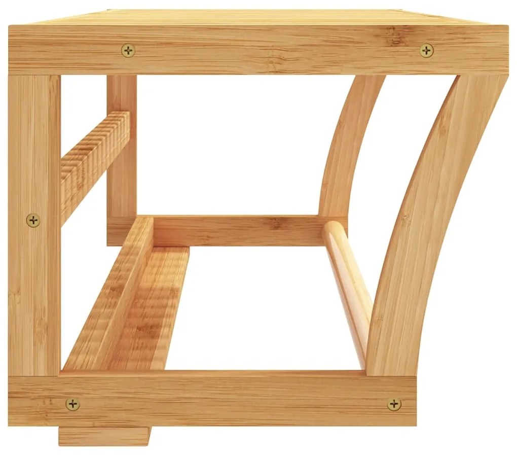 Toalheiro de parede com prateleira 60x25x20 cm bambu