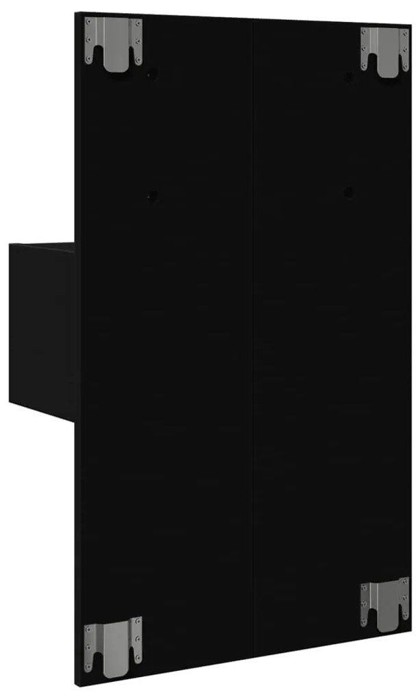 Mesa de cabeceira de parede com luzes LED preto