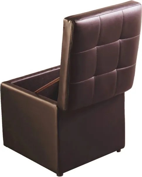 Banco quadrado de arrumação com tampa em PU para hall de entrada quarto 40 x 40 x 40 cm Castanho