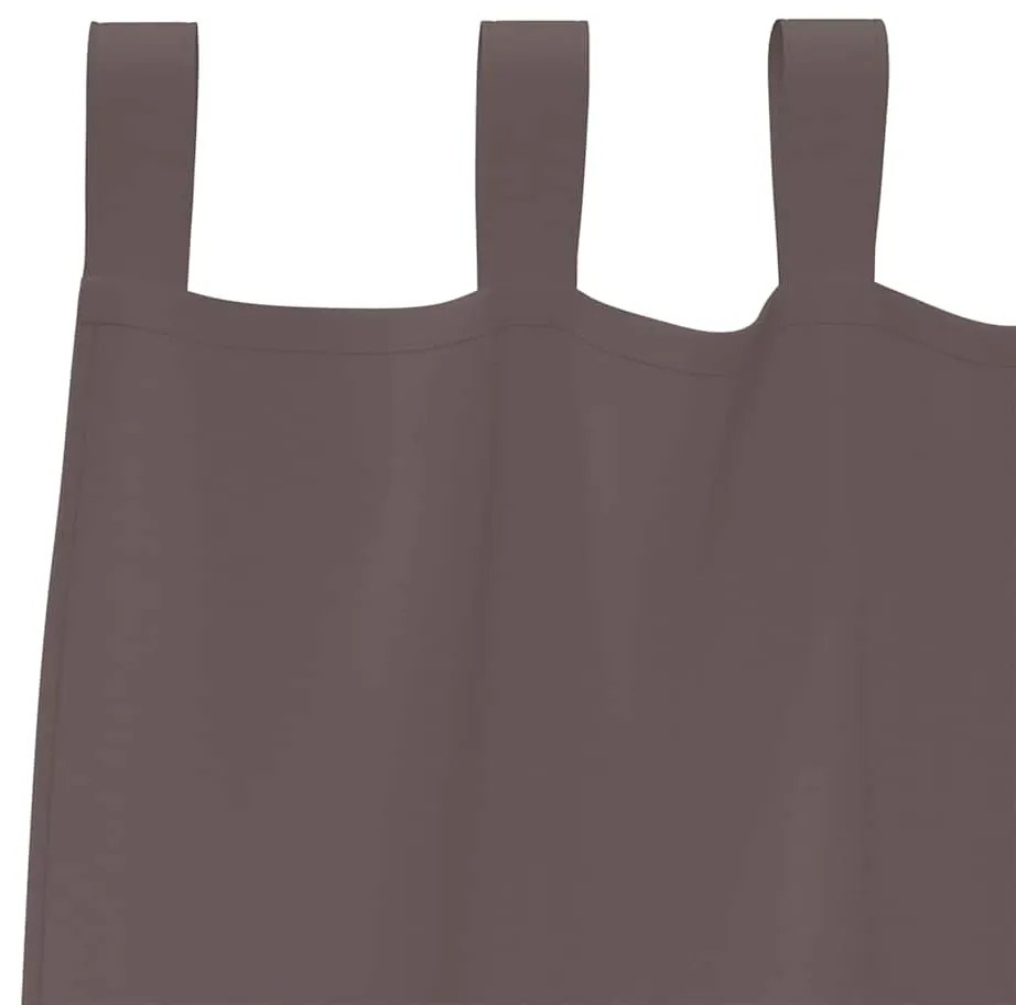 Cortinas 2 pcs Castanho escuro 245 x 140 cm Poliéster