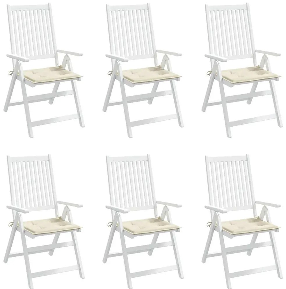 Almofadões p/ cadeiras jardim 6pcs 40x40x4 cm oxford cor creme