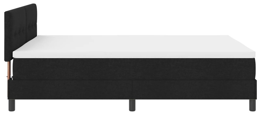 Cama Box Spring com Colchão Preta 160x200 cm Tecido