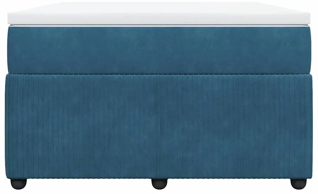 Cama boxspring com colchão 120x190 cm veludo azul-escuro