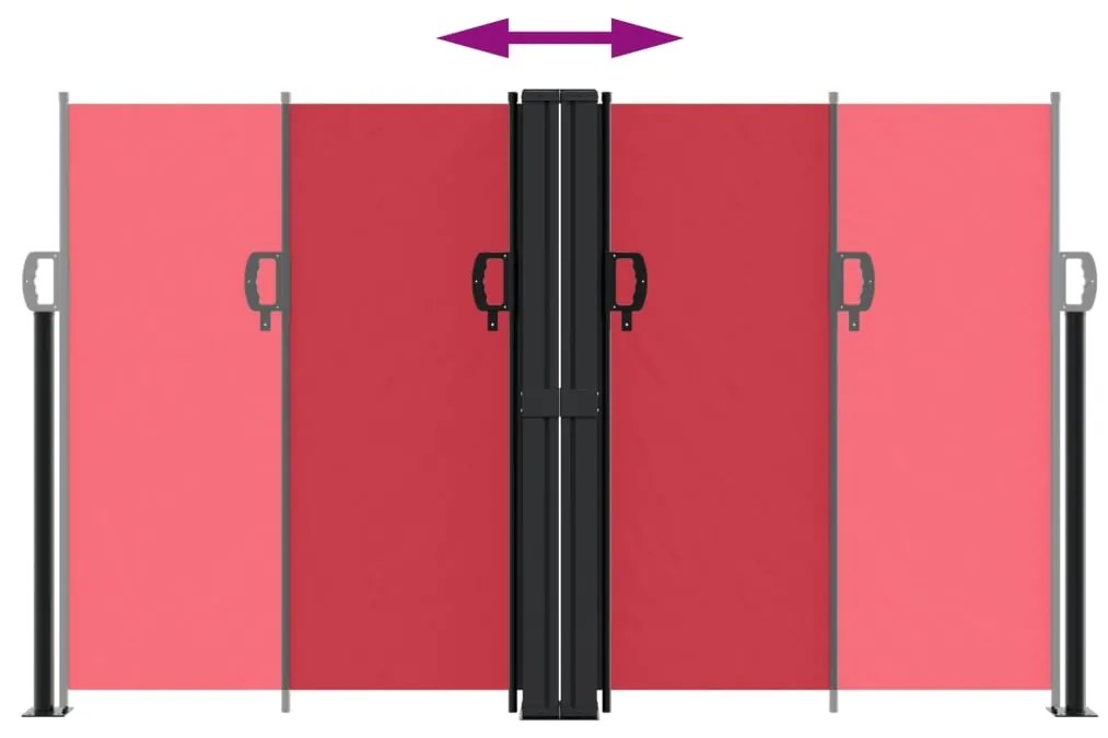 Toldo lateral retrátil 140x1200 cm vermelho