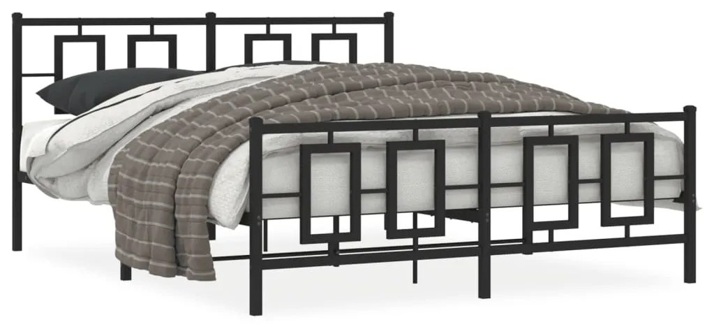 vidaXL Estrutura de cama sem colchão com pés 160x200 cm preto