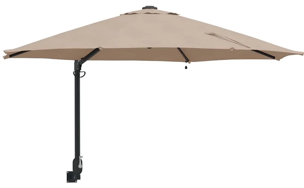 Guarda-sol de Jardim com LEDs cor taupe, 248 cm