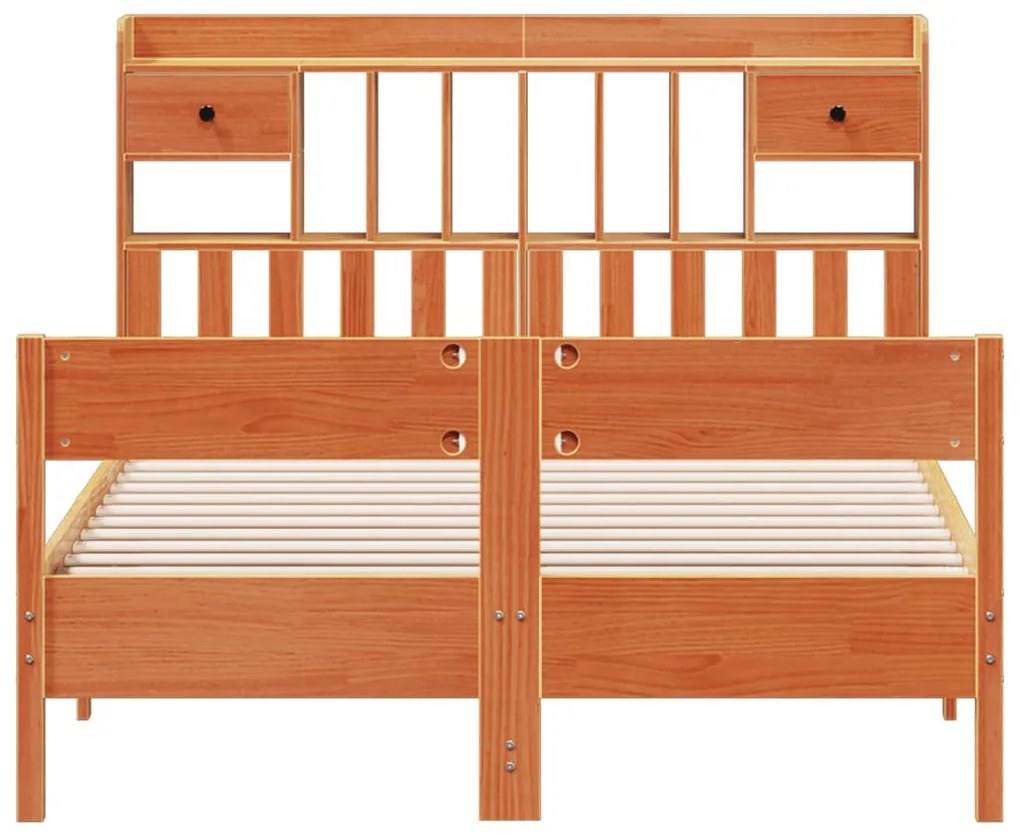 Cama com estante sem colchão 160x200 cm pinho maciço