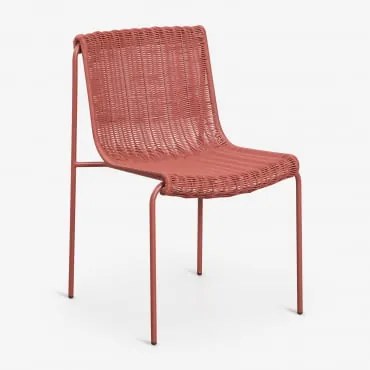 Pack De 2 Cadeiras De Jantar Em Rattan Sintético E Aço Revia Terracota - Sklum