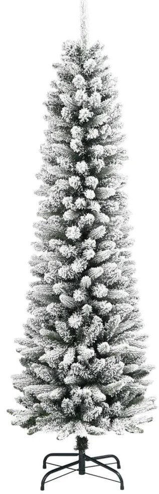 Árvore de Natal artificial fina com neve PVC e PE 120 cm