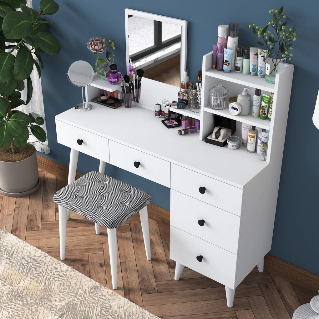 Mesa de Maquilhagem BJ101 – Branco – 125x93,8x40 cm