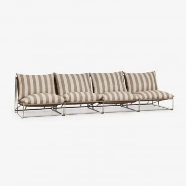 Sofá Modular De Jardim De 4 Peças Amaro Tapioca Bege - Castanho Moka - Sklum