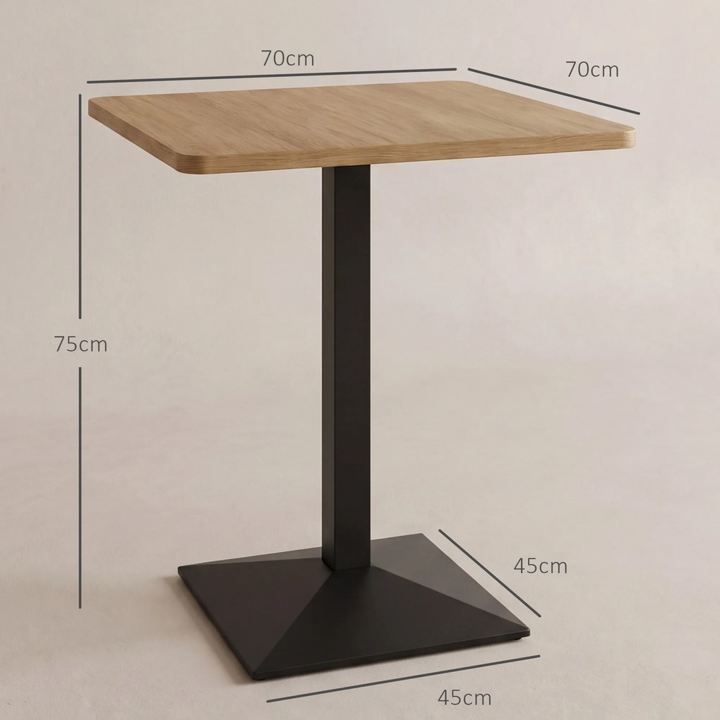 Mesa de Jantar Quadrada, 70 x 70 x 75 cm (CADEIRAS NÃO INCLUIDAS), Para 2 Pessoas, Castanho-escuro