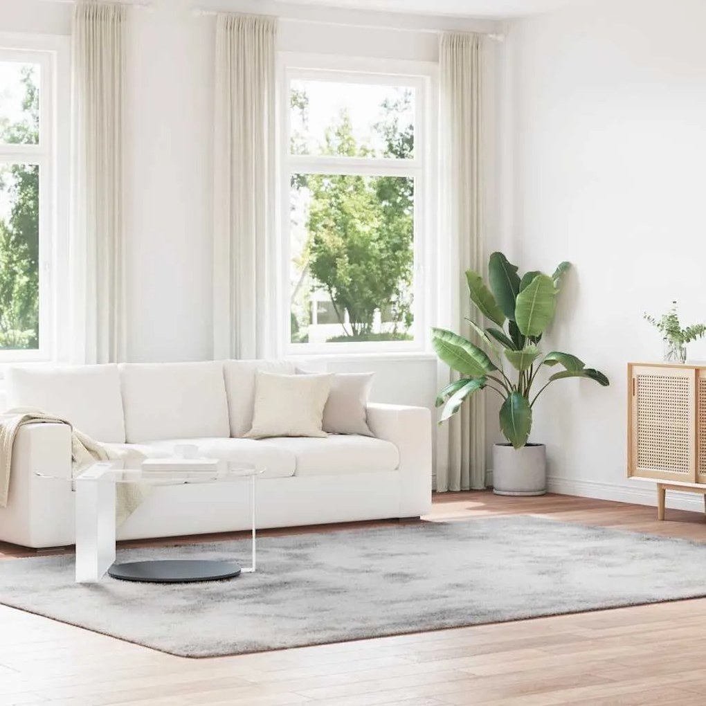 Tapete shaggy de pelo alto NAVARRA 240x340 cm cinzento-claro