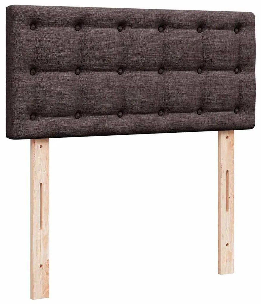 Cama com molas/colchão 90x200 cm tecido castanho-escuro