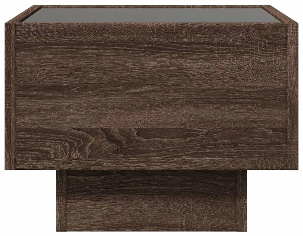 Mesa de cabeceira c/ LED Infinity 40x40x30 cm carvalho castanho