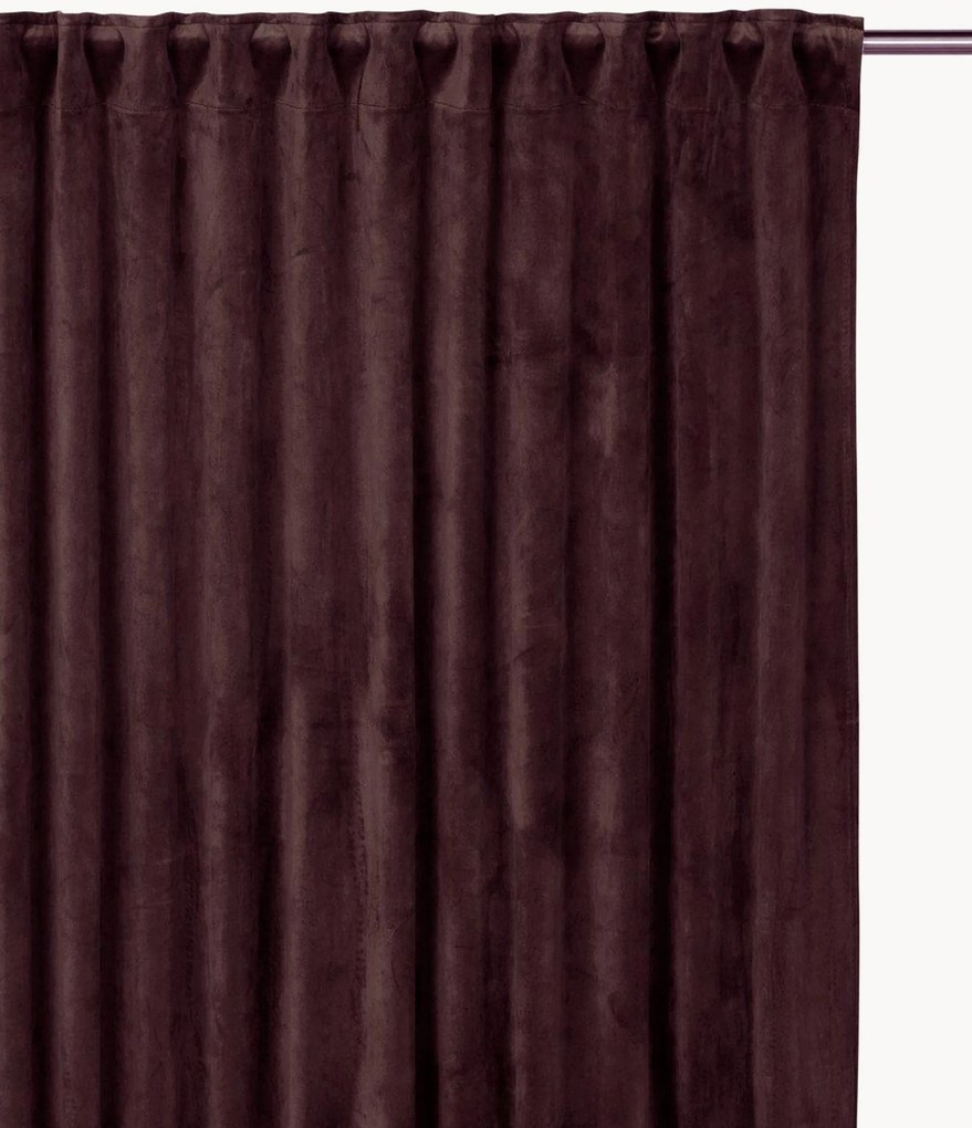 Cortinas escurecedoras em veludo multi-banda Estelle, conjunto de 2, L 135 cm