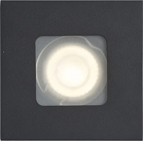 Conjunto de 6 focos embutidos modernos pretos giratórios e inclináveis IP44 - Qure