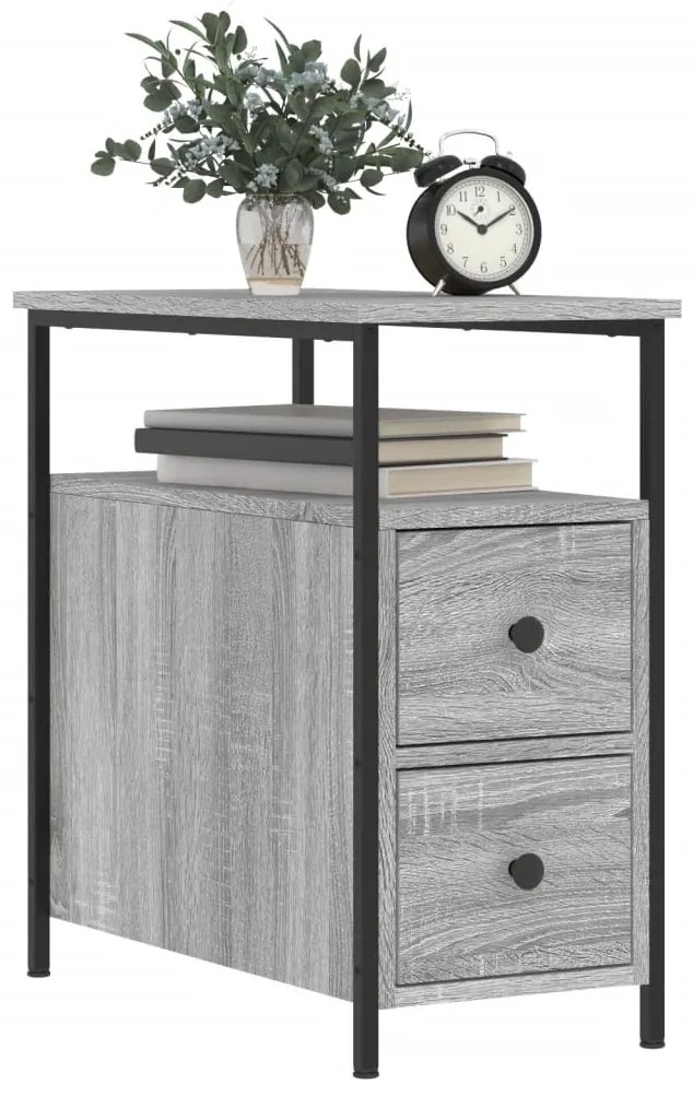 Mesa de cabeceira 30x60x60 cm derivados madeira sonoma cinza