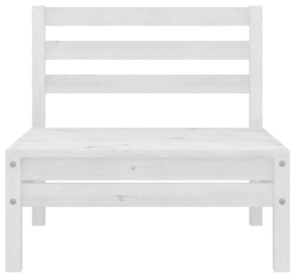 3 pcs conjunto lounge de jardim pinho maciço branco