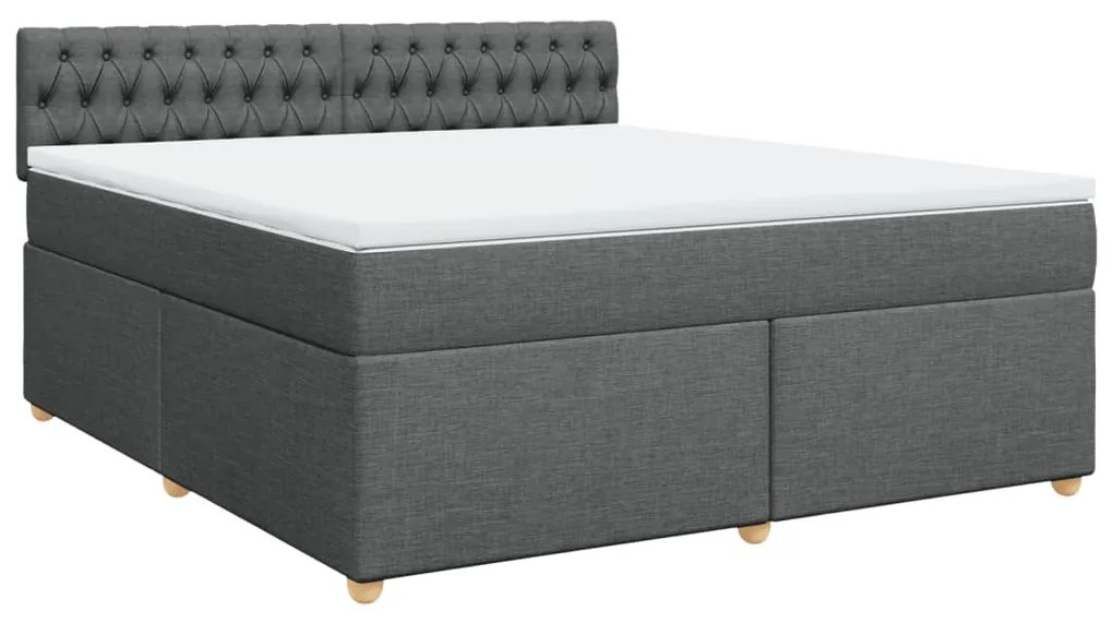 Cama com molas/colchão 180x200 cm tecido cinzento-escuro