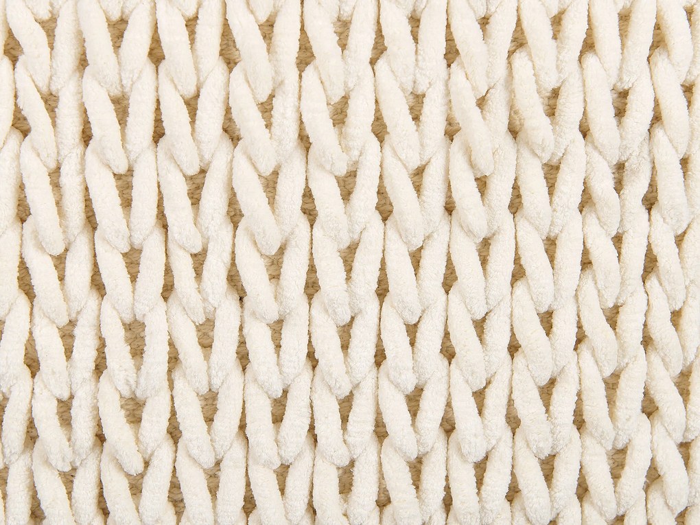 Almofada decorativa em trançado creme 45 x 45 cm OXALIS Beliani