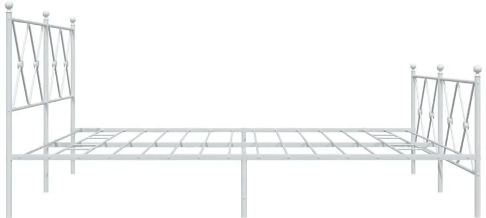 Estrutura de cama com cabeceira e pés 183x213 cm metal branco