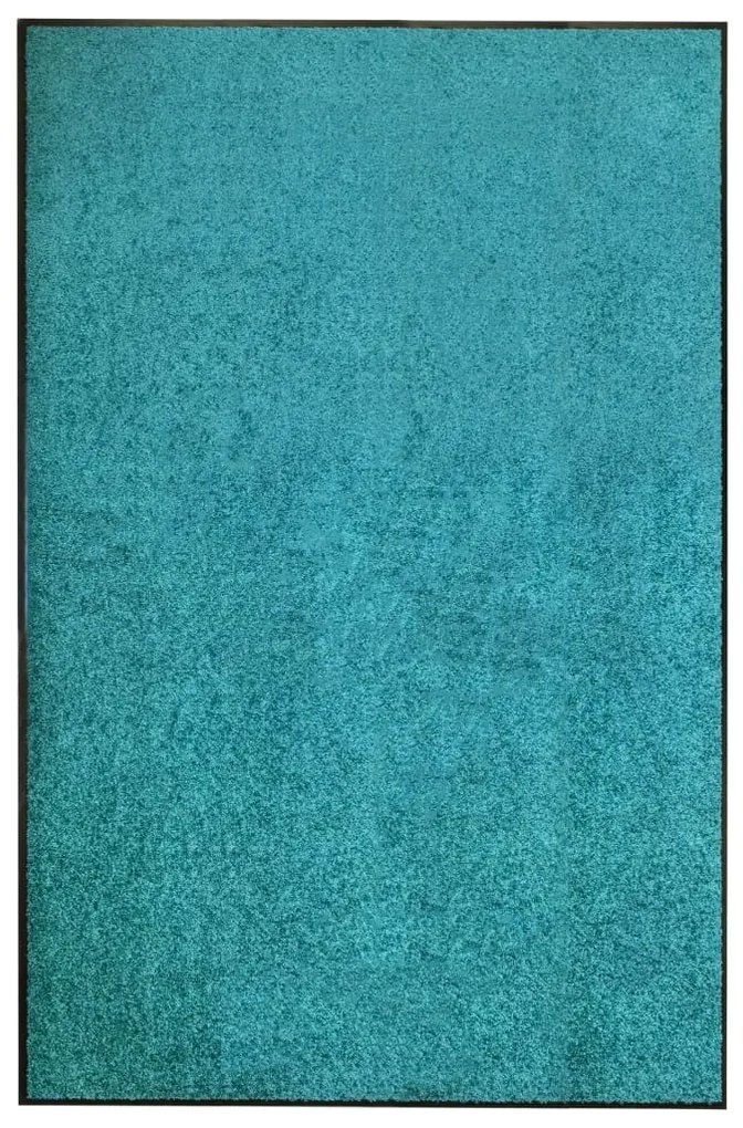 Tapete de porta lavável 120x180 cm azul ciano