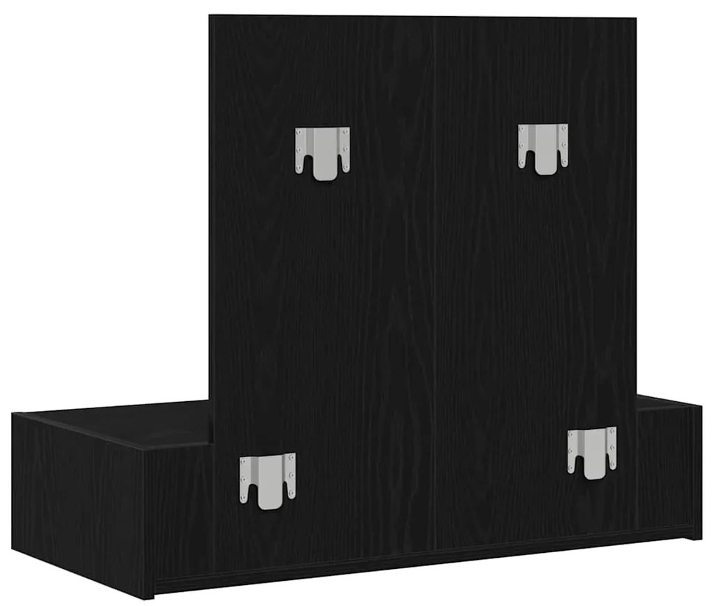 Mesa de Maquilhagem Suspensa Carvalho Preto 83x40x70 cm