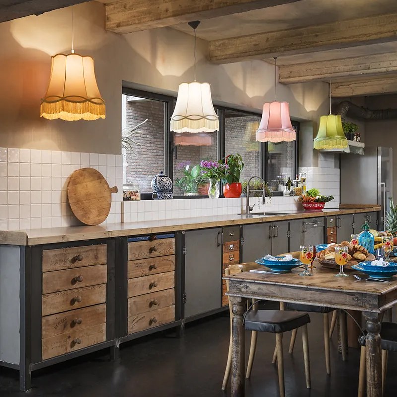 Conjunto de 4 Pendentes Retro Coloridos 45 cm - Granny