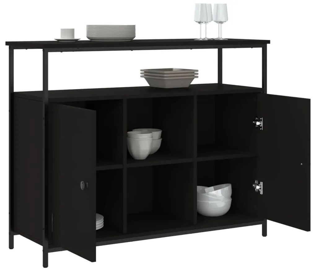 Aparador 100x35x80 cm derivados de madeira preto