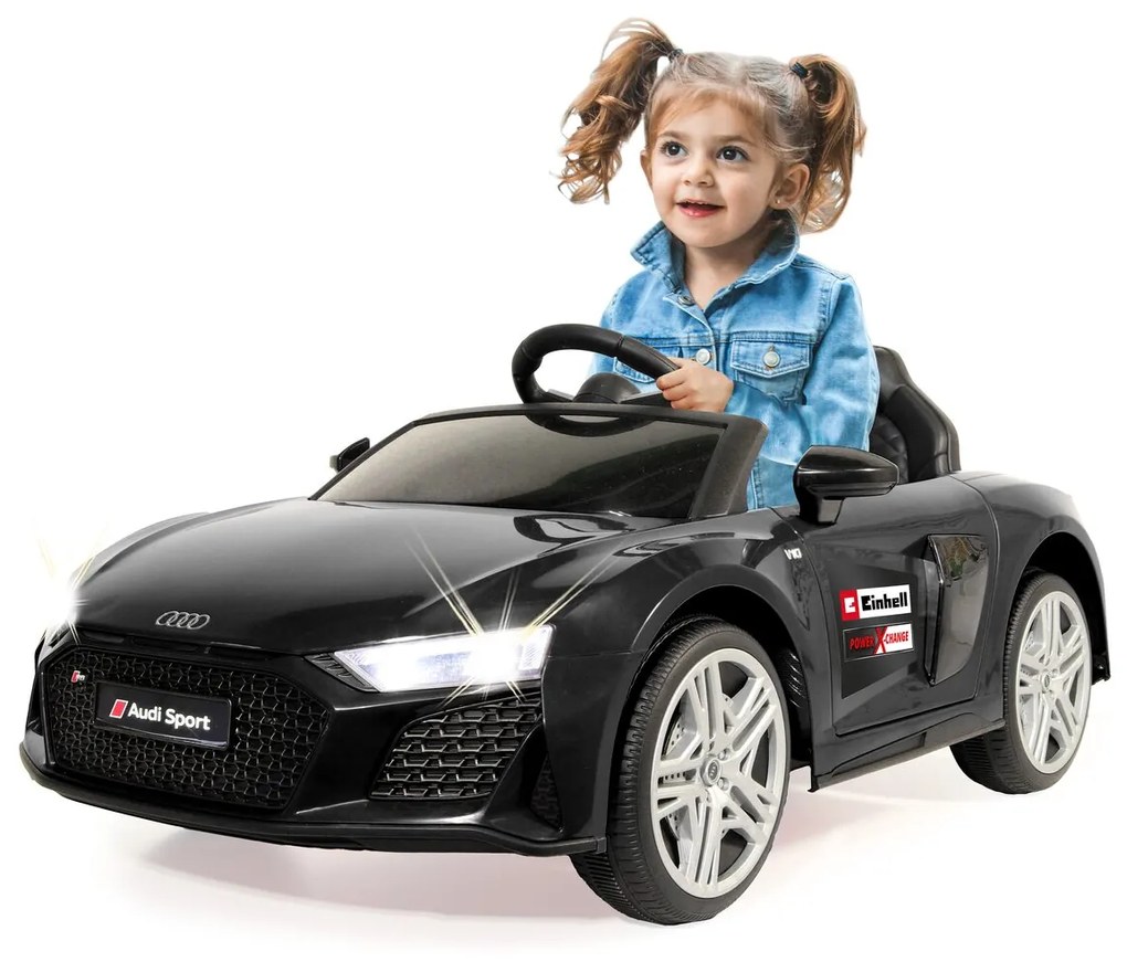 Carro elétrico infantil Audi R8 Spyder 18V Preto Einhell Power X-Change incl. Starter Set