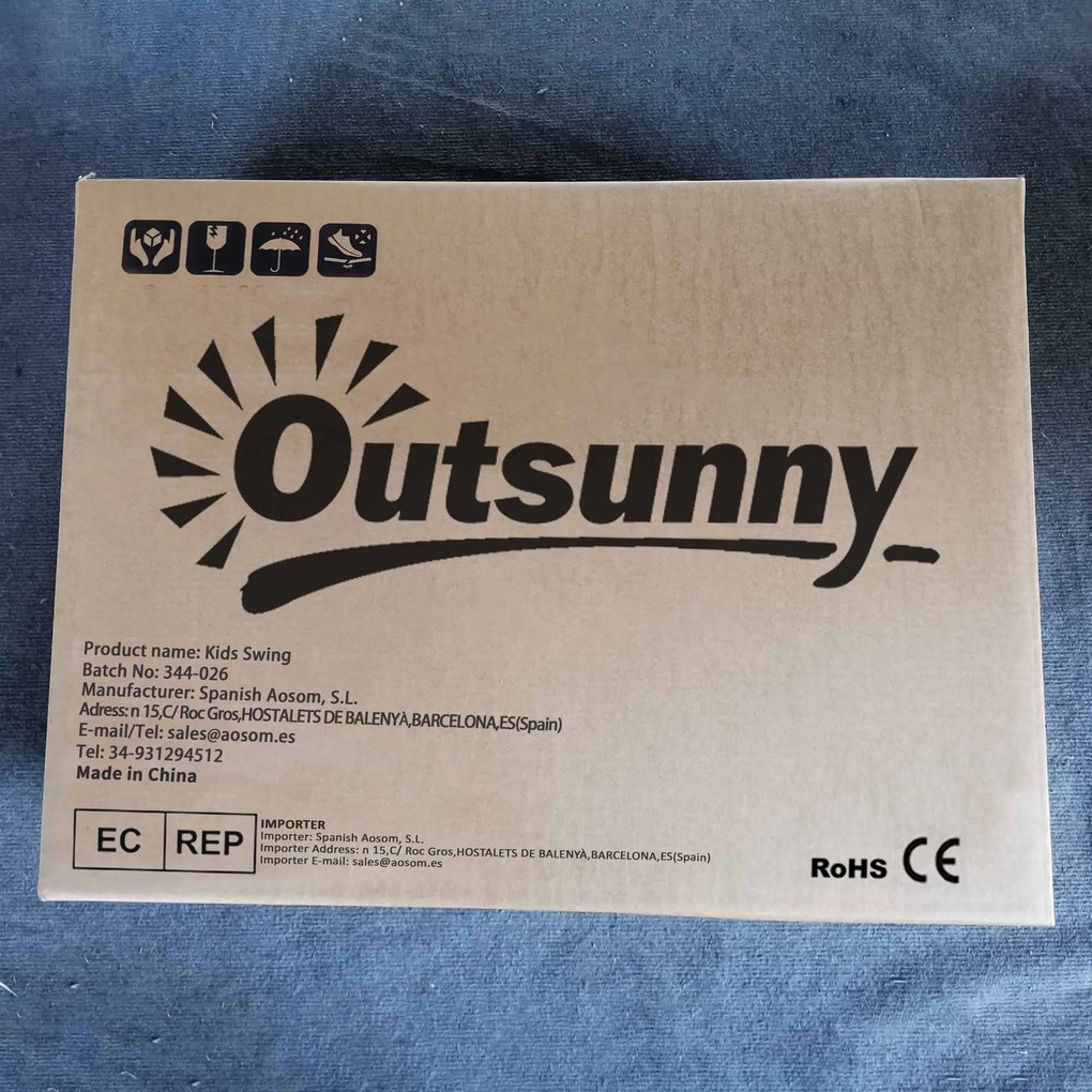 Conjunto de Baloiços para Crianças acima de 3 Anos com Suporte de Meta