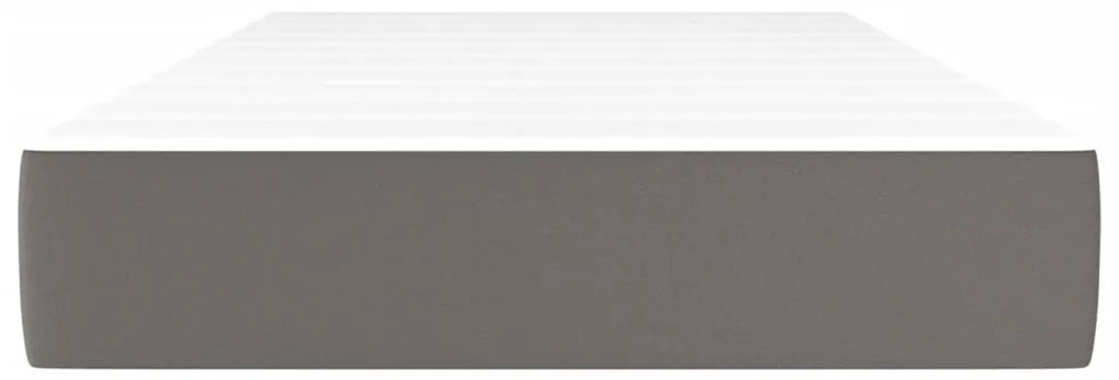Colchão de molas ensacadas 120x190x20 cm couro artificial cinza